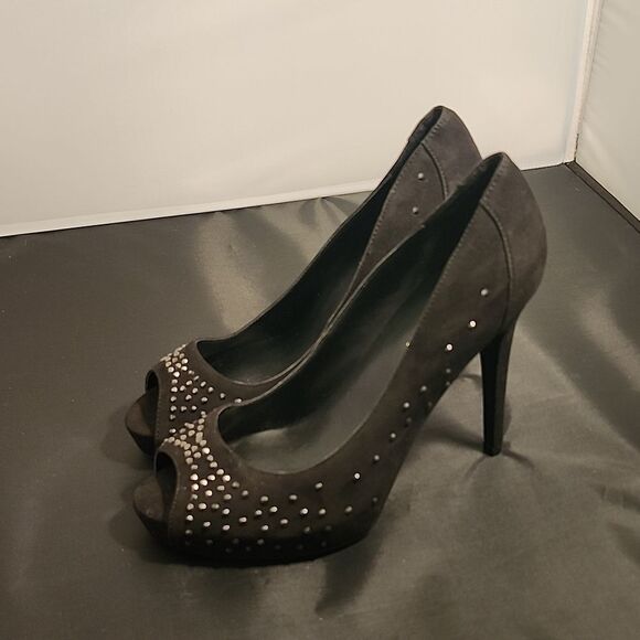 MARC FISHER JEWEL STUDDED EMBELLISHMENTS HIGH HEEL PEEP-TOE PUMP - Picture 7 of 16